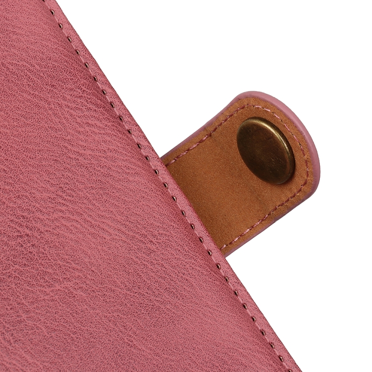For iPhone 12 Pro Max KHAZNEH Cowhide Texture Horizontal Flip Leather Case with Holder & Card Slots & Wallet(Pink) - 6