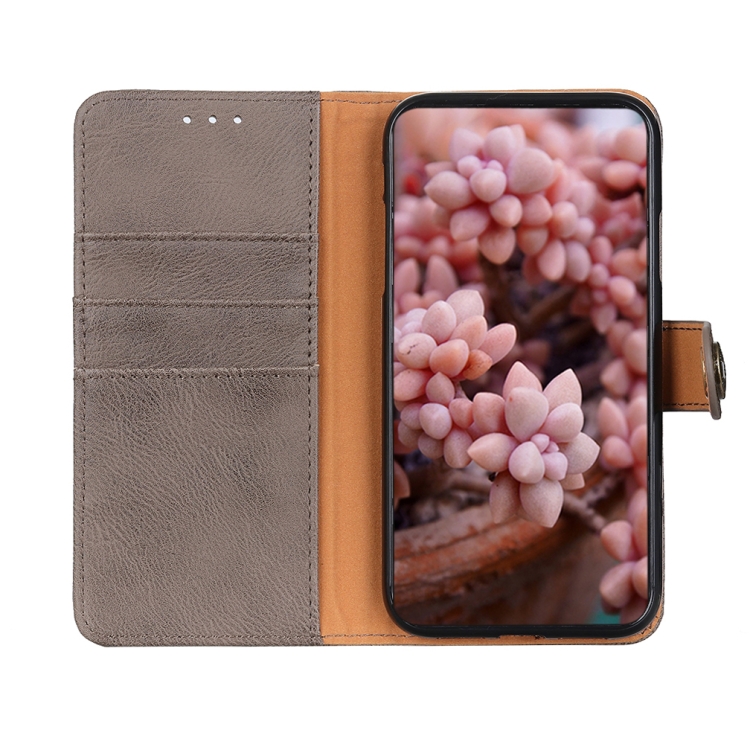 For LG Velvet KHAZNEH Cowhide Texture Horizontal Flip Leather Case with Holder & Card Slots & Wallet(Khaki) - 3