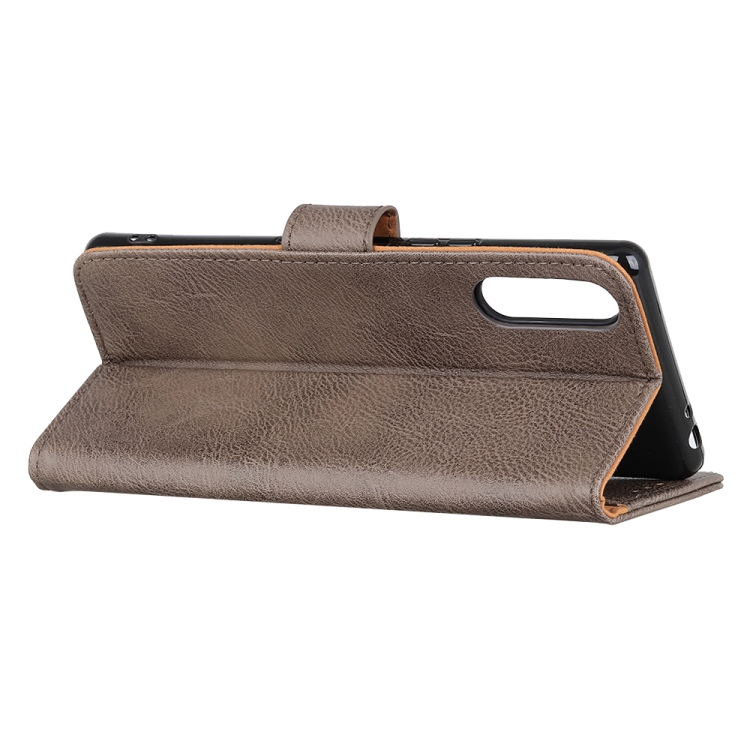 For LG Velvet KHAZNEH Cowhide Texture Horizontal Flip Leather Case with Holder & Card Slots & Wallet(Khaki) - 4