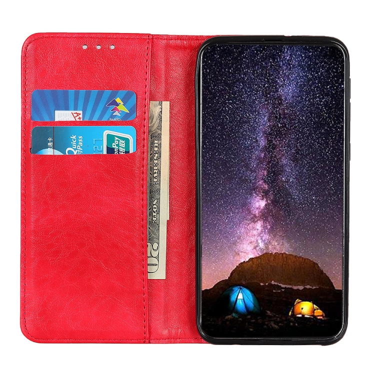 For iPhone 12 mini Magnetic Crazy Horse Texture Horizontal Flip Leather Case with Holder & Card Slots & Wallet(Red) - 3