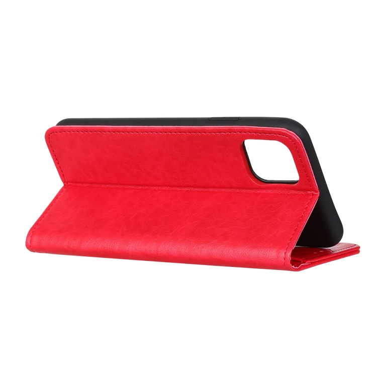 For iPhone 12 mini Magnetic Crazy Horse Texture Horizontal Flip Leather Case with Holder & Card Slots & Wallet(Red) - 4