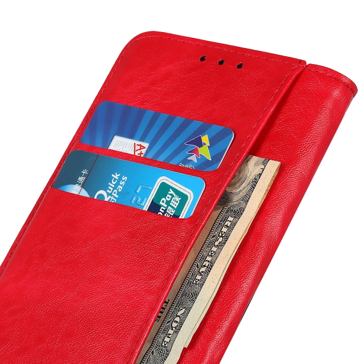 For iPhone 12 mini Magnetic Crazy Horse Texture Horizontal Flip Leather Case with Holder & Card Slots & Wallet(Red) - 6