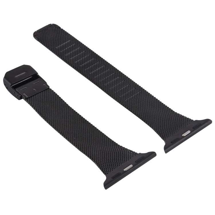 For Apple Watch Series 7 41mm / 6 & SE & 5 & 4 40mm / 3 & 2 & 1 38mm Milanese Stainless Steel Watchband(Black) - 2