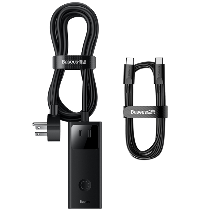 Baseus Desktop Digital Power Strip Patch Panel with 1.5 Cable, US Plug(Black) Baseus Desktop Digital Power Strip Patch Panel with 1.5 Cable, US Plug(Black)