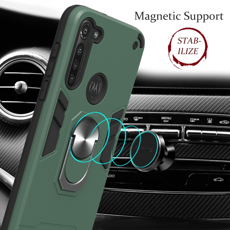 For Motorola Moto G8 Power 2 in 1 Armour Series PC + TPU Protective Case with Ring Holder(Gold) - 3