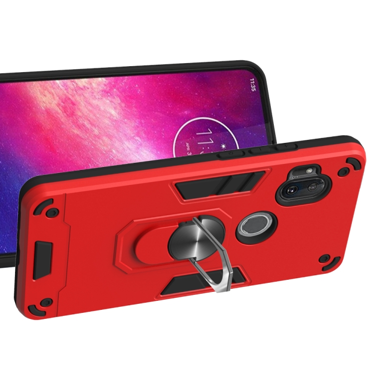 For Motorola One Hyper 2 in 1 Armour Series PC + TPU Protective Case with Ring Holder(Red) - 2