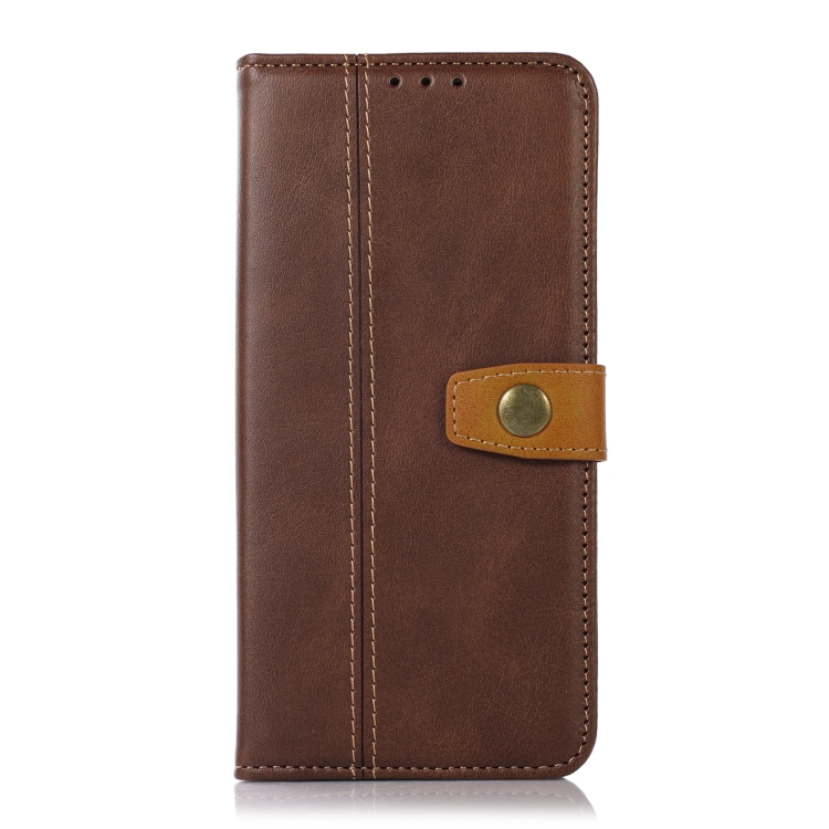 For iPhone 16 Pro Stitching Thread Calf Texture Leather Phone Case(Coffee) For iPhone 16 Pro Stitching Thread Calf Texture Leather Phone Case(Coffee)