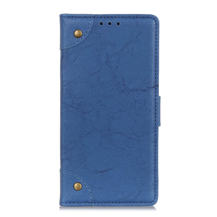 For Samsung Galaxy Note20 Copper Buckle Retro Crazy Horse Texture Horizontal Flip Leather Case with Holder & Card Slots & Wallet(Blue) - 1
