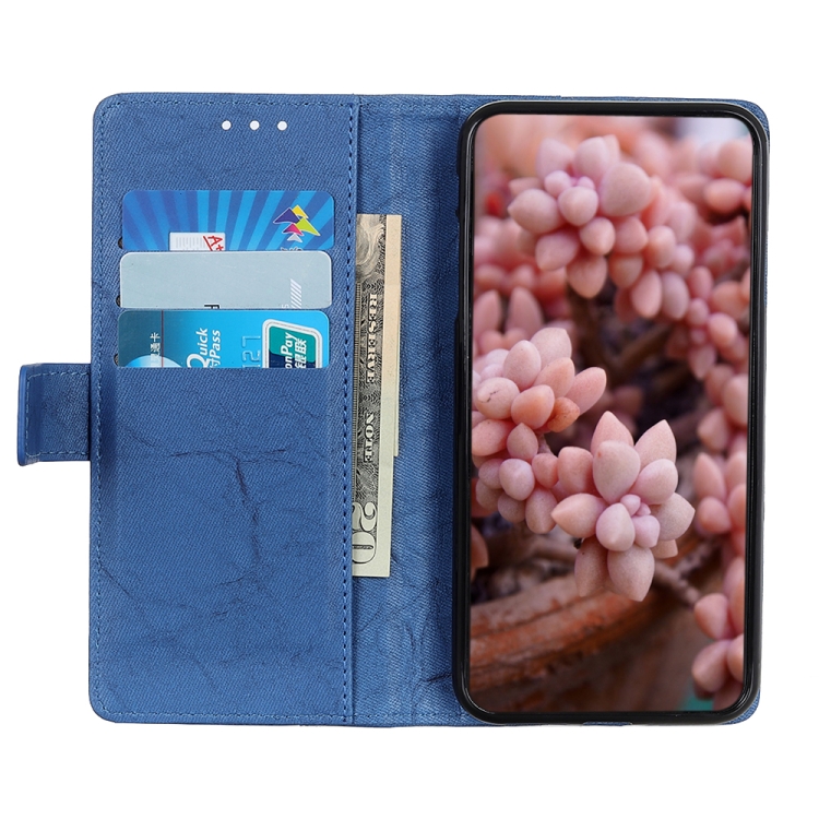 For Samsung Galaxy Note20 Copper Buckle Retro Crazy Horse Texture Horizontal Flip Leather Case with Holder & Card Slots & Wallet(Blue) - 3