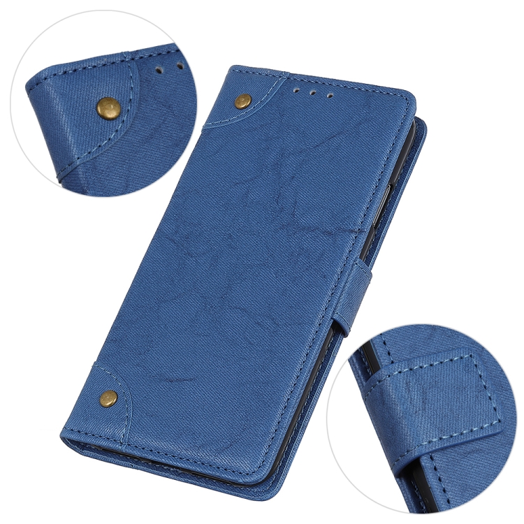 For Samsung Galaxy Note20 Copper Buckle Retro Crazy Horse Texture Horizontal Flip Leather Case with Holder & Card Slots & Wallet(Blue) - 5