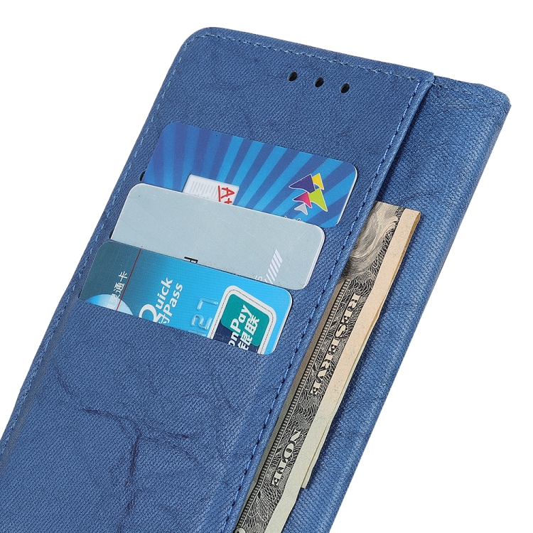 For Samsung Galaxy Note20 Copper Buckle Retro Crazy Horse Texture Horizontal Flip Leather Case with Holder & Card Slots & Wallet(Blue) - 6