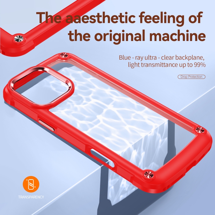 For iPhone 16 Pro TPU + PC Lens Protection Phone Case(Red) For iPhone 16 Pro TPU + PC Lens Protection Phone Case(Red)