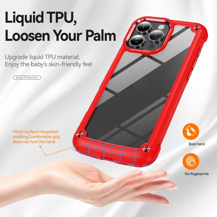 For iPhone 16 Pro TPU + PC Lens Protection Phone Case(Red) For iPhone 16 Pro TPU + PC Lens Protection Phone Case(Red)