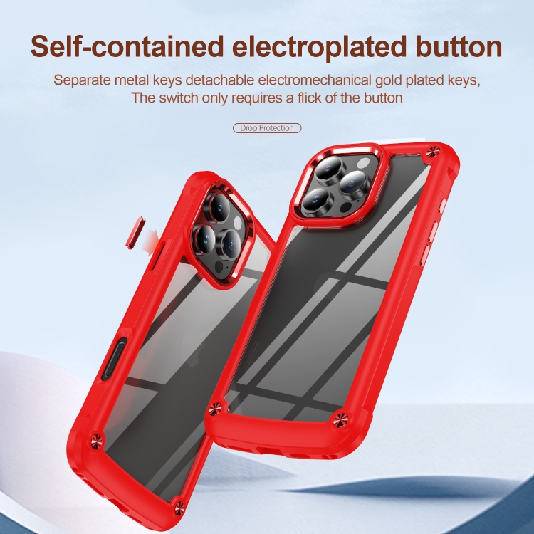 For iPhone 16 Pro TPU + PC Lens Protection Phone Case(Red) For iPhone 16 Pro TPU + PC Lens Protection Phone Case(Red)