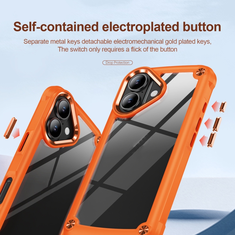 For iPhone 16 TPU + PC Lens Protection Phone Case(Orange) For iPhone 16 TPU + PC Lens Protection Phone Case(Orange)