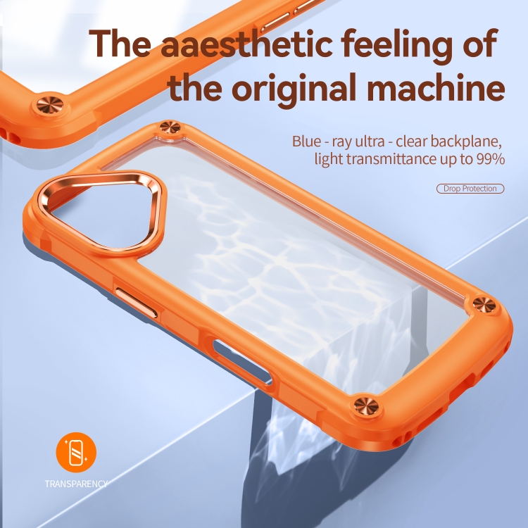 For iPhone 16 TPU + PC Lens Protection Phone Case(Orange) For iPhone 16 TPU + PC Lens Protection Phone Case(Orange)