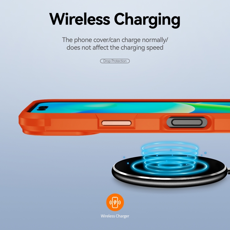 For iPhone 16 TPU + PC Lens Protection Phone Case(Orange) For iPhone 16 TPU + PC Lens Protection Phone Case(Orange)