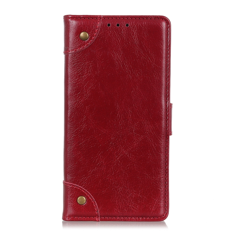 For iPhone 12 mini Copper Buckle Nappa Texture Horizontal Flip Leather Case with Holder & Card Slots & Wallet(Red Wine) - 1