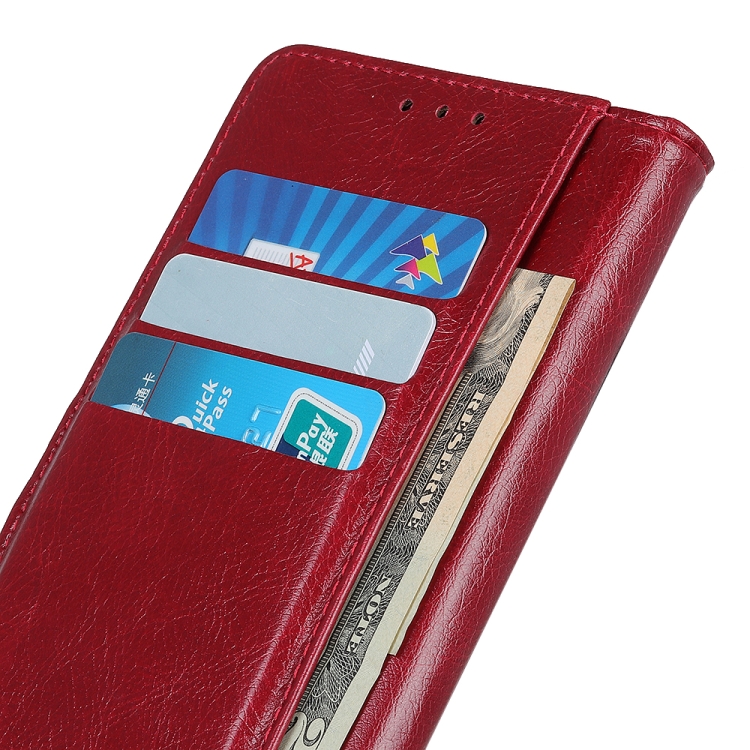For iPhone 12 mini Copper Buckle Nappa Texture Horizontal Flip Leather Case with Holder & Card Slots & Wallet(Red Wine) - 6