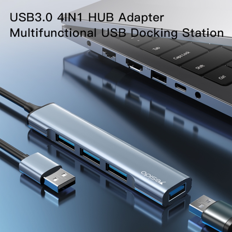 Yesido HB18 4 en 1 Adaptador HUB de estación de acoplamiento multifuncional USB - 1