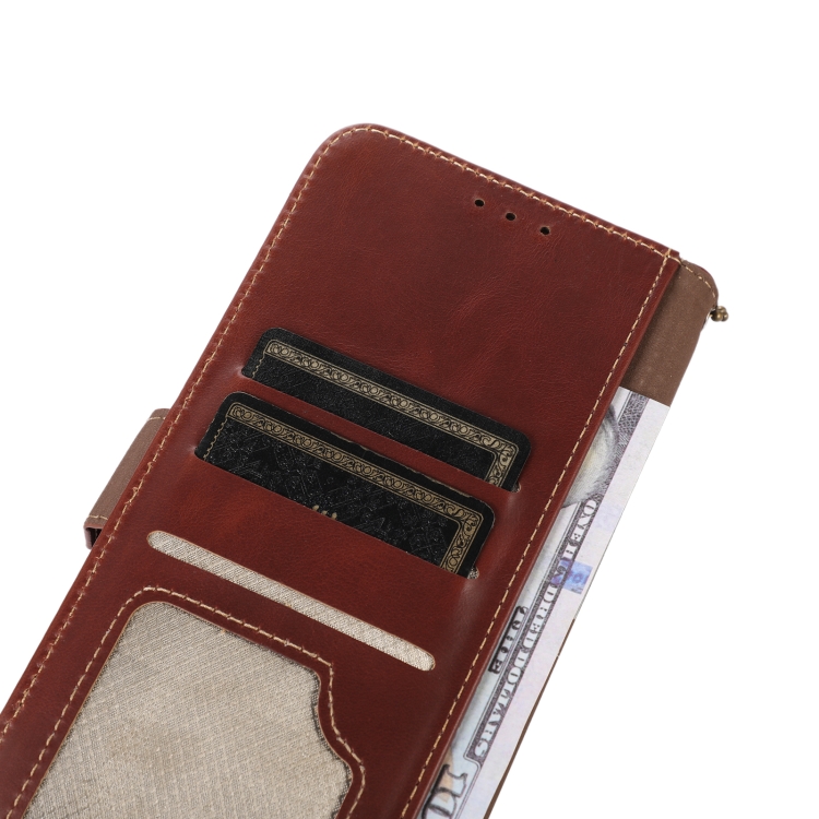 For iPhone 16 Crazy Horse Top Layer Cowhide Leather Phone Case(Brown) For iPhone 16 Crazy Horse Top Layer Cowhide Leather Phone Case(Brown)