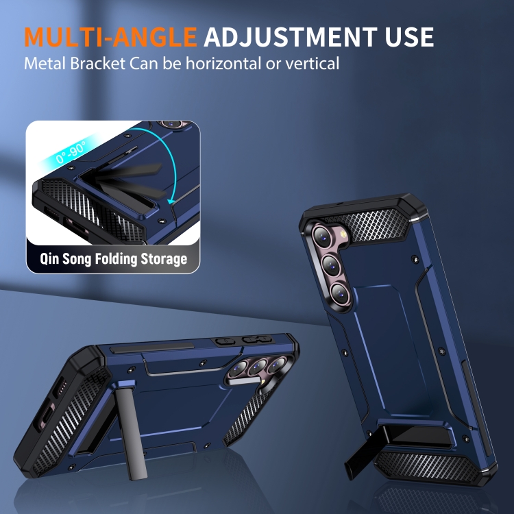 For Samsung Galaxy S23+ 5G Matte Holder Phone Case(Royal Blue) For Samsung Galaxy S23+ 5G Matte Holder Phone Case(Royal Blue)