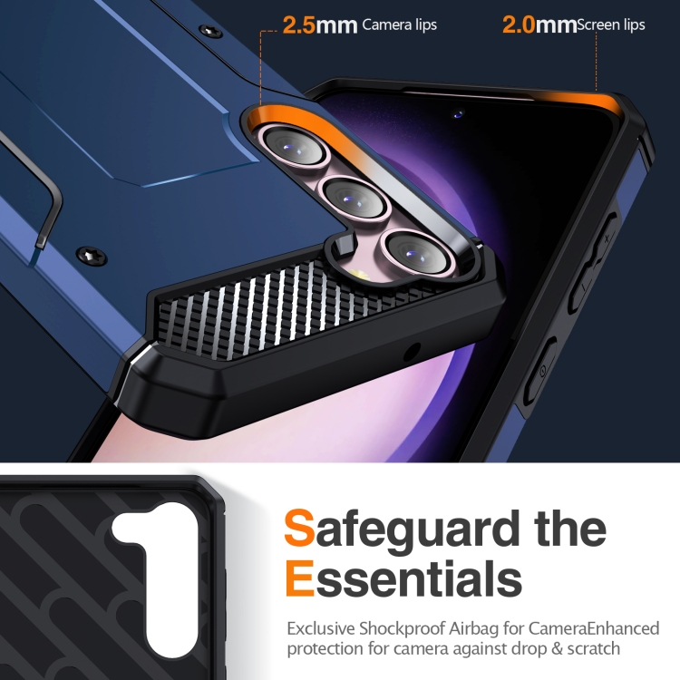 For Samsung Galaxy S23+ 5G Matte Holder Phone Case(Royal Blue) For Samsung Galaxy S23+ 5G Matte Holder Phone Case(Royal Blue)