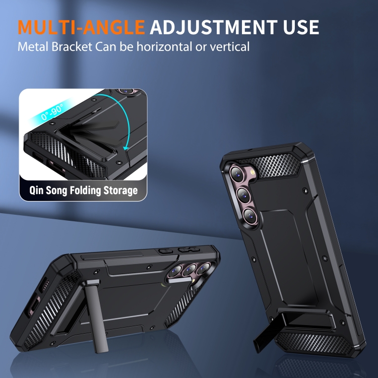 For Samsung Galaxy S23+ 5G Matte Holder Phone Case(Black) For Samsung Galaxy S23+ 5G Matte Holder Phone Case(Black)