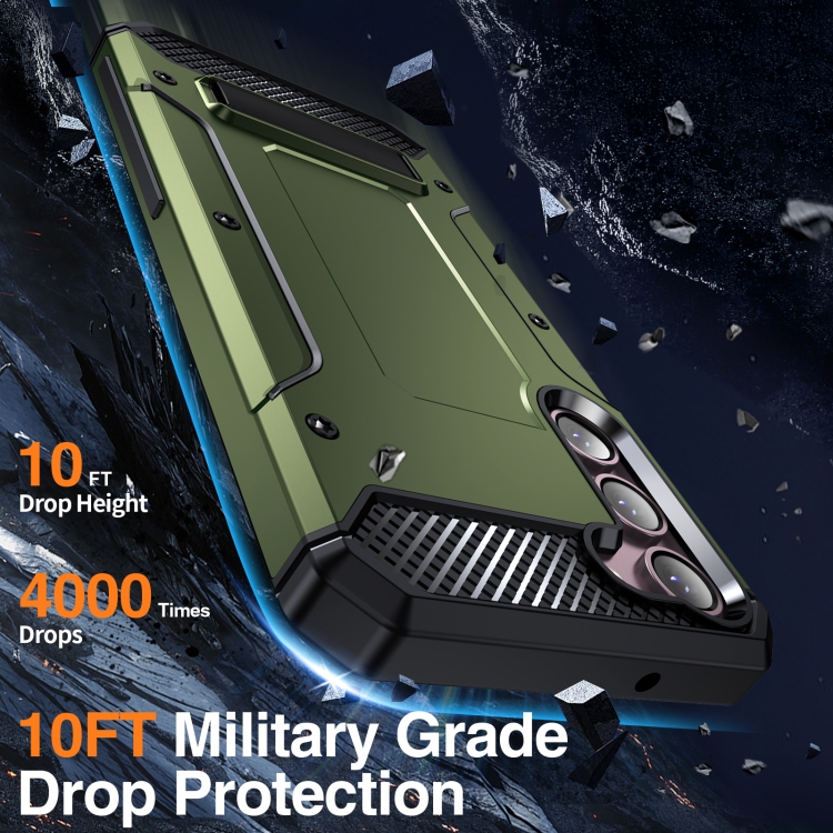 For Samsung Galaxy S23+ 5G Matte Holder Phone Case(Army Green) For Samsung Galaxy S23+ 5G Matte Holder Phone Case(Army Green)