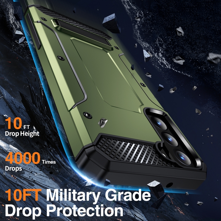 For Samsung Galaxy S22+ 5G Matte Holder Phone Case(Army Green) For Samsung Galaxy S22+ 5G Matte Holder Phone Case(Army Green)