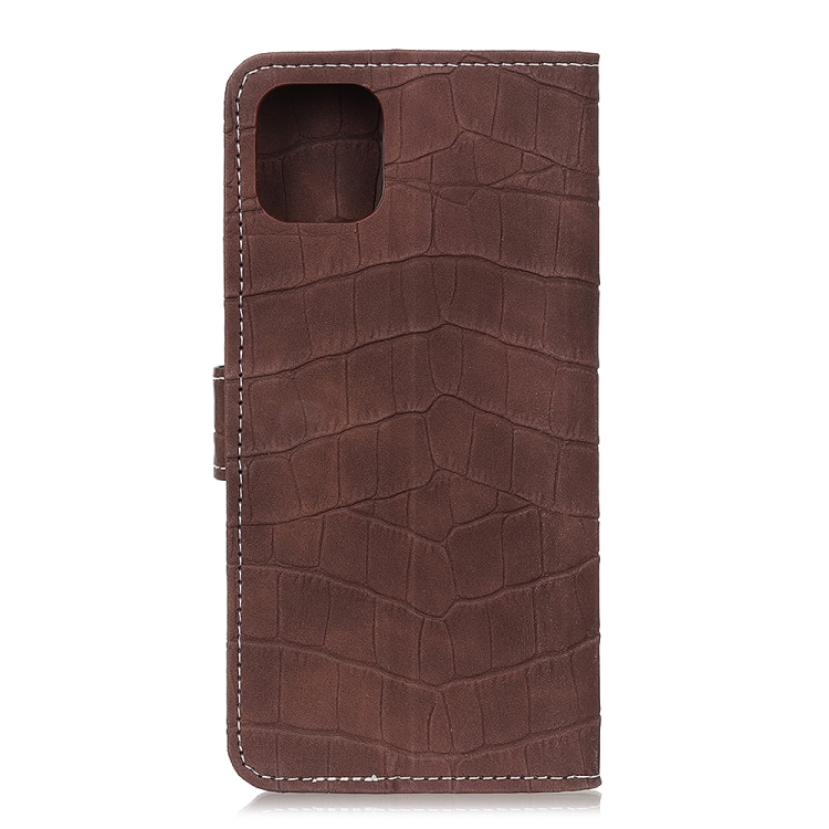 For iPhone 12 / 12 Pro Crocodile Texture Horizontal Flip Leather Case with Holder & Card Slots & Wallet(Brown) - 2