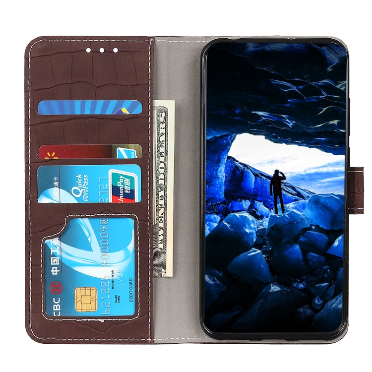 For iPhone 12 / 12 Pro Crocodile Texture Horizontal Flip Leather Case with Holder & Card Slots & Wallet(Brown) - 3