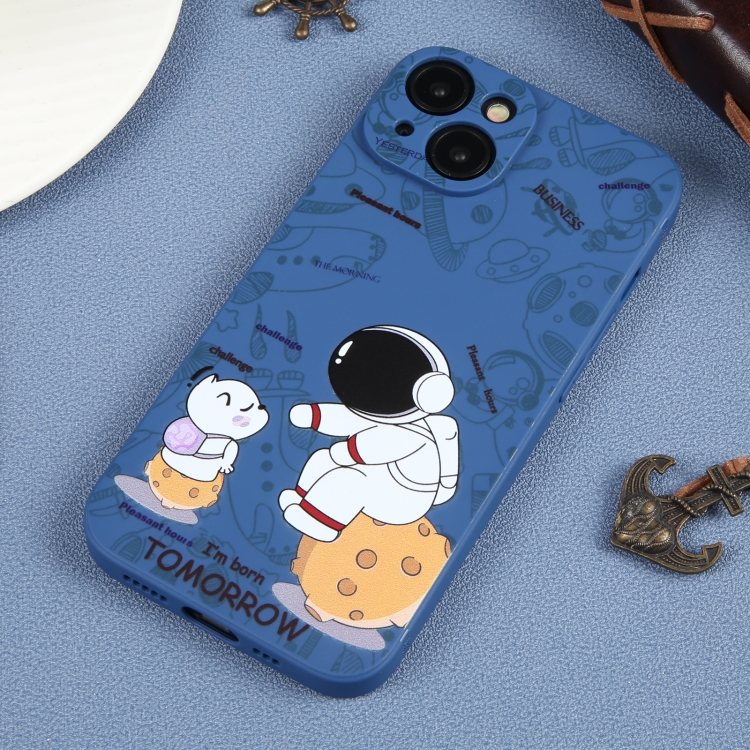 For iPhone 13 mini Astronaut Pattern Frosted TPU Phone Case(Blue) For iPhone 13 mini Astronaut Pattern Frosted TPU Phone Case(Blue)