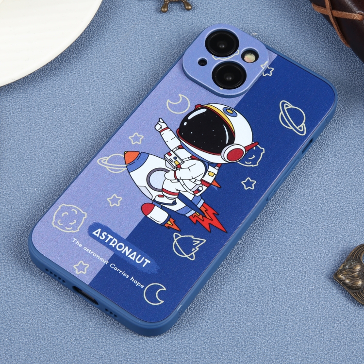 For iPhone 13 mini Color Contrast Astronaut Pattern TPU Phone Case(Blue) For iPhone 13 mini Color Contrast Astronaut Pattern TPU Phone Case(Blue)