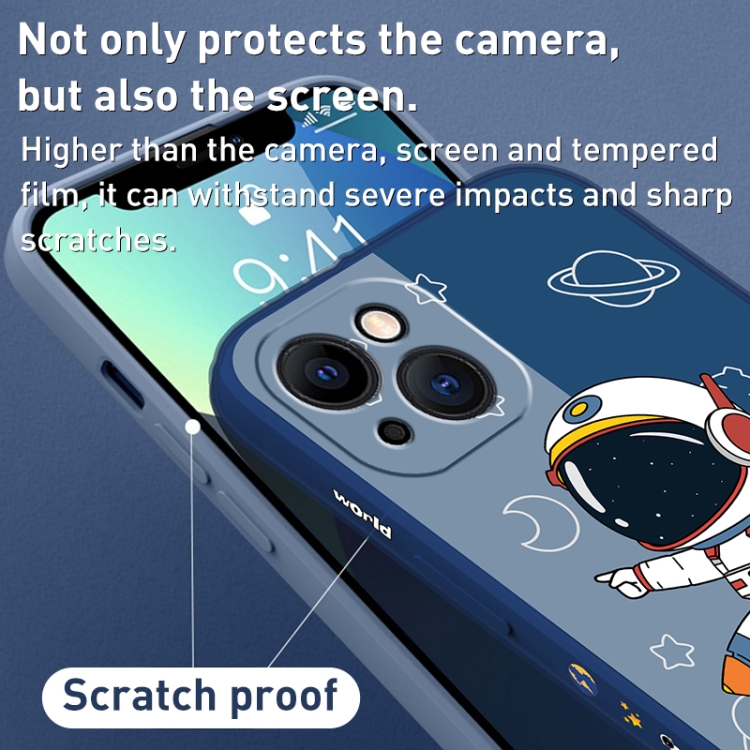 For iPhone SE 2022 / SE 2020 / 8 / 7 Color Contrast Astronaut Pattern TPU Phone Case(Blue) For iPhone SE 2022 / SE 2020 / 8 / 7 Color Contrast Astronaut Pattern TPU Phone Case(Blue)