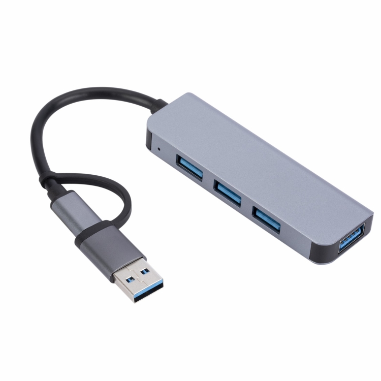 2301 4 in 1 USB+USB-C/Type-C to USB Multi-function Docking Station HUB Adapter - 1