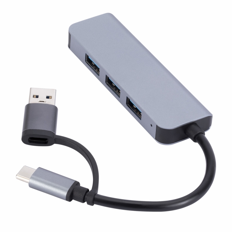 2301 4 in 1 USB+USB-C/Type-C to USB Multi-function Docking Station HUB Adapter - 5