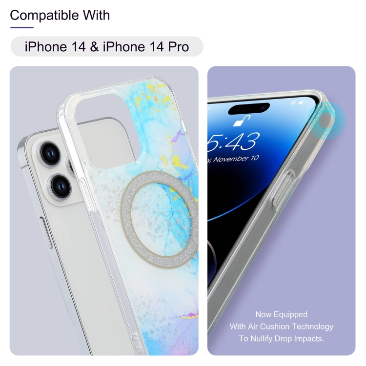 For iPhone 15 Plus Dual-side IMD Marble Magsafe Phone Case(Dark Green) For iPhone 15 Plus Dual-side IMD Marble Magsafe Phone Case(Dark Green)