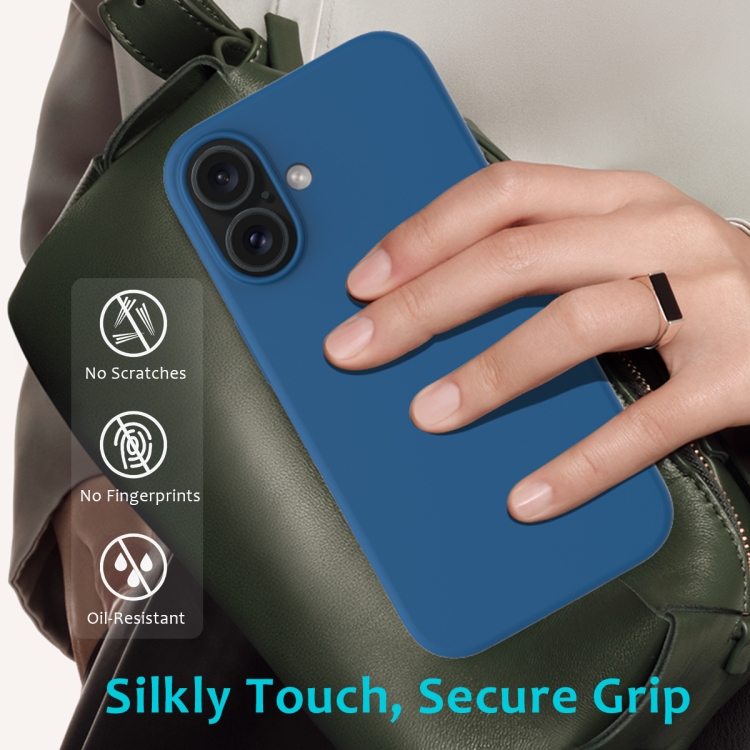 For iPhone 16 Plus Solid Color Silicone Phone Case(Cobalt Blue)