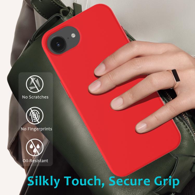For iPhone 16e Solid Color Silicone Phone Case(Red)
