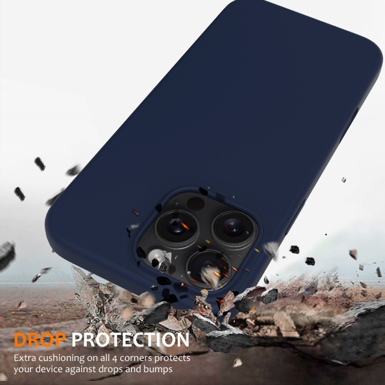 For iPhone 16 Pro Shockproof Silicone Magsafe Phone Case(Navy Blue) For iPhone 16 Pro Shockproof Silicone Magsafe Phone Case(Navy Blue)