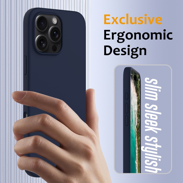 For iPhone 16 Pro Shockproof Silicone Magsafe Phone Case(Navy Blue) For iPhone 16 Pro Shockproof Silicone Magsafe Phone Case(Navy Blue)