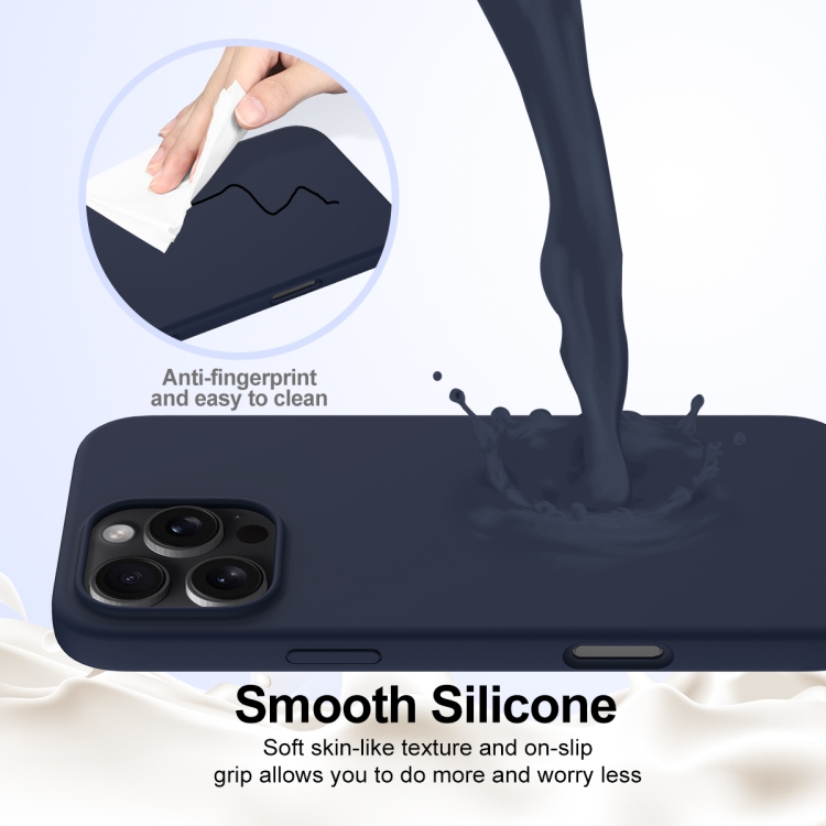 For iPhone 16 Pro Shockproof Silicone Magsafe Phone Case(Navy Blue) For iPhone 16 Pro Shockproof Silicone Magsafe Phone Case(Navy Blue)