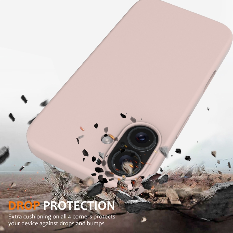 For iPhone 16 Plus Shockproof Silicone Magsafe Phone Case(Sand Pink) For iPhone 16 Plus Shockproof Silicone Magsafe Phone Case(Sand Pink)