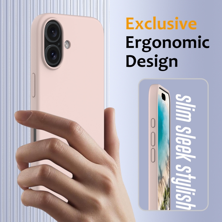 For iPhone 16 Plus Shockproof Silicone Magsafe Phone Case(Sand Pink) For iPhone 16 Plus Shockproof Silicone Magsafe Phone Case(Sand Pink)