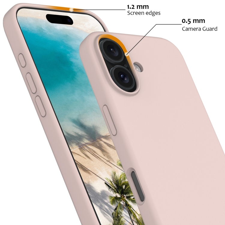 For iPhone 16 Plus Shockproof Silicone Magsafe Phone Case(Sand Pink) For iPhone 16 Plus Shockproof Silicone Magsafe Phone Case(Sand Pink)