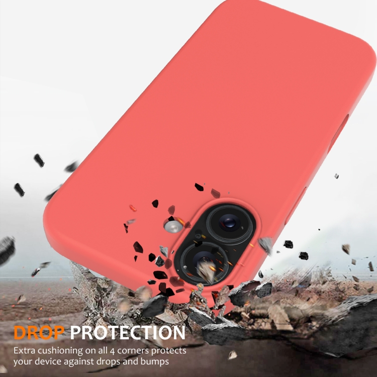 For iPhone 16 Shockproof Silicone Magsafe Phone Case(Pink Orange) For iPhone 16 Shockproof Silicone Magsafe Phone Case(Pink Orange)