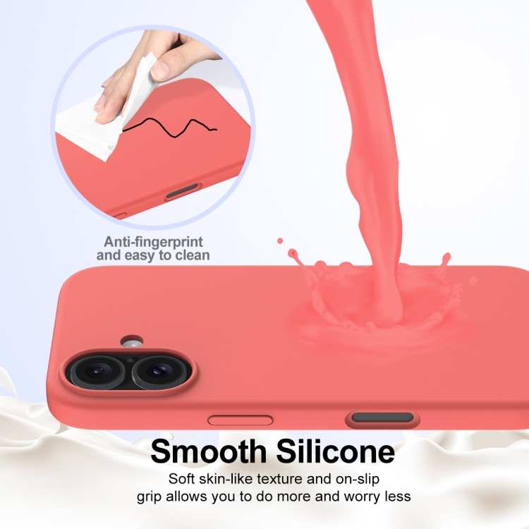 For iPhone 16 Shockproof Silicone Magsafe Phone Case(Pink Orange) For iPhone 16 Shockproof Silicone Magsafe Phone Case(Pink Orange)