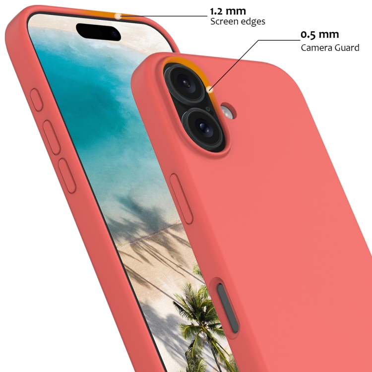 For iPhone 16 Shockproof Silicone Magsafe Phone Case(Pink Orange) For iPhone 16 Shockproof Silicone Magsafe Phone Case(Pink Orange)
