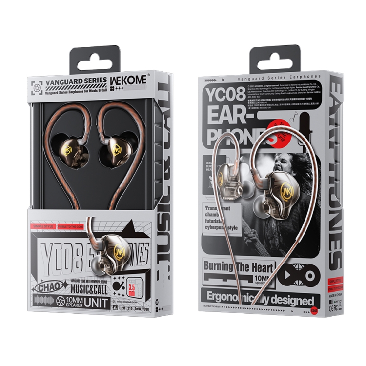 WK YC08 3.5mm Transparent Music Call Wired Earphone, Length: 1.2m(Black) WK YC08 3.5mm Transparent Music Call Wired Earphone, Length: 1.2m(Black)